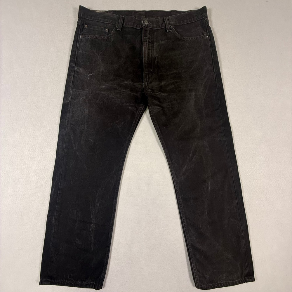 Levis 505 Regular Fit Jeans‎ Mens 40x30 Faded Black Straight Leg Denim Pants